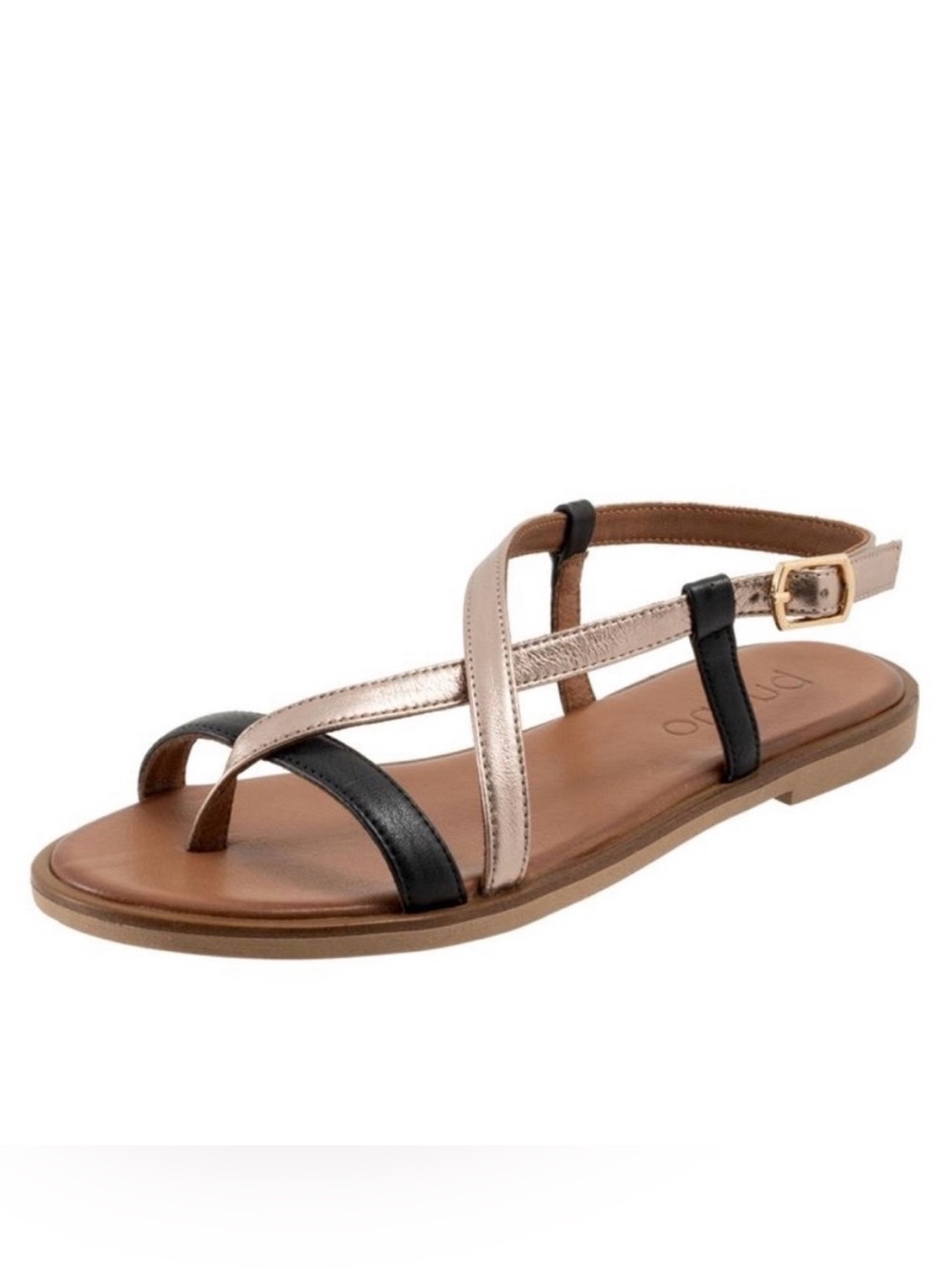 NWT BUENO Brand HARRIOT Sandal in Black/Multi